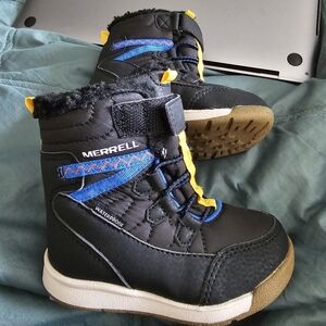 Merrell Kids Black and Blue Rain & Snow Boots